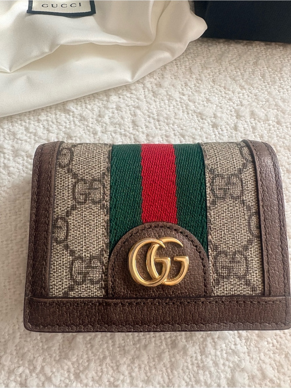 Gucci Ophidia Brown GG card wallet